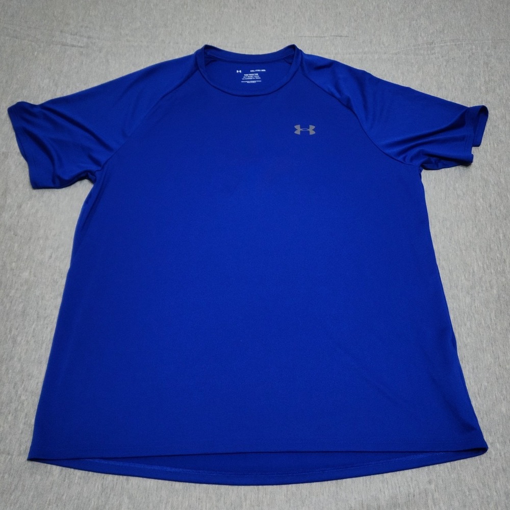 Under Armour Tech Tee Shirt Mens XXL 2XL Blue Short Sleeve Moisture Wicking Gym